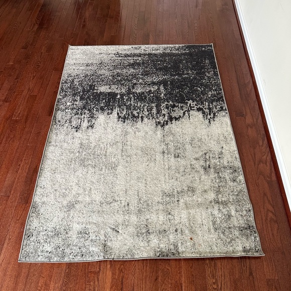 nuLOOM Alayna Abstract Waterfall Area Rug 4x6 Black & White - Picture 4 of 4